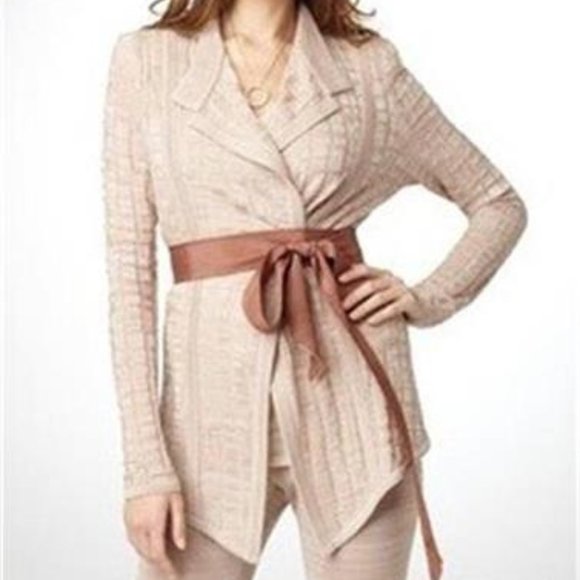 Misook Jackets & Blazers - MISOOK Terracotta Multi L/S Jacket With Tie Waist